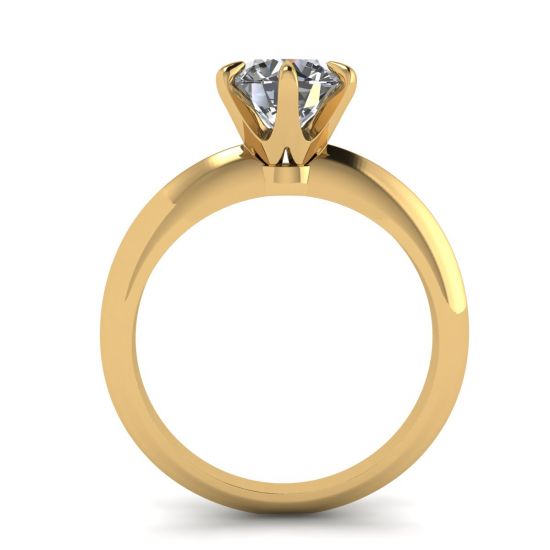 Anello di fidanzamento a 6 griffe con diamante tondo in Oro Giallo,  Ingrandisci immagine 2