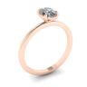 Classico anello solitario con diamante ovale in oro rosa, Immagine 4