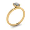 Classico anello solitario con diamante ovale in oro giallo, Immagine 4