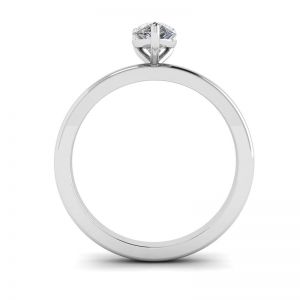 Classico anello solitario con diamante a pera - Foto 1