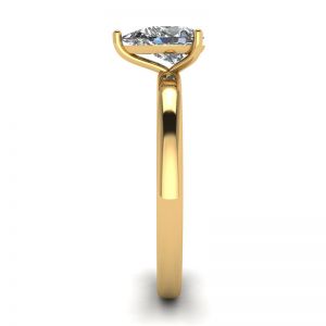 Classico anello solitario con diamante a pera in oro giallo - Foto 2