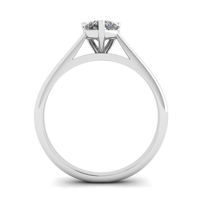 Anello Solitario Diamante Cuore Classico Oro Bianco - Foto 1