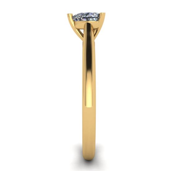Anello Solitario Diamante Cuore Classico Oro Giallo,  Ingrandisci immagine 3
