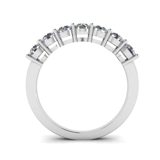 Anello eterno con sette pietre di diamanti in oro bianco 18 carati,  Ingrandisci immagine 2