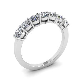 Anello eterno con sette pietre di diamanti in oro bianco 18 carati - Foto 3