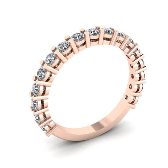 Anello con 17 diamanti in oro rosa 18 carati,  Ingrandisci immagine 4