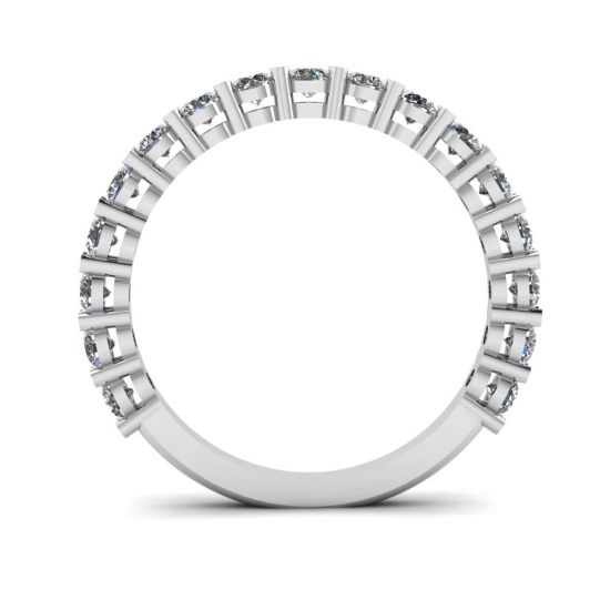 Anello con 17 diamanti in oro bianco 18 carati,  Ingrandisci immagine 2