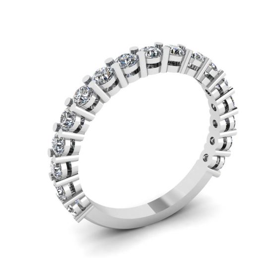 Anello con 17 diamanti in oro bianco 18 carati,  Ingrandisci immagine 4