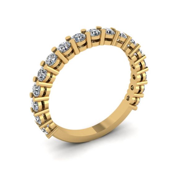 Anello con 17 diamanti in oro giallo 18 carati,  Ingrandisci immagine 4