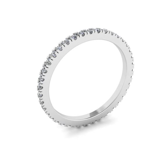 Classico anello Eternity con diamanti piccoli,  Ingrandisci immagine 4