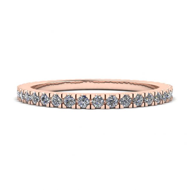 Classico Petite Diamond Eternity Anello in oro rosa 18 carati