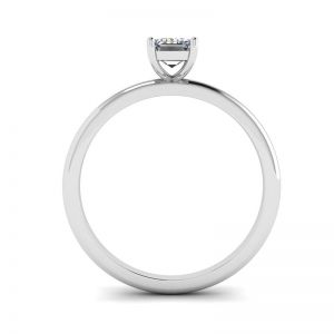 Anello con diamante taglio smeraldo in oro bianco - Foto 1