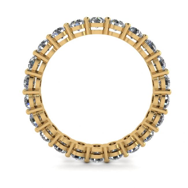 Classico anello Eternity con diamanti da 3 mm in oro giallo - Foto 1
