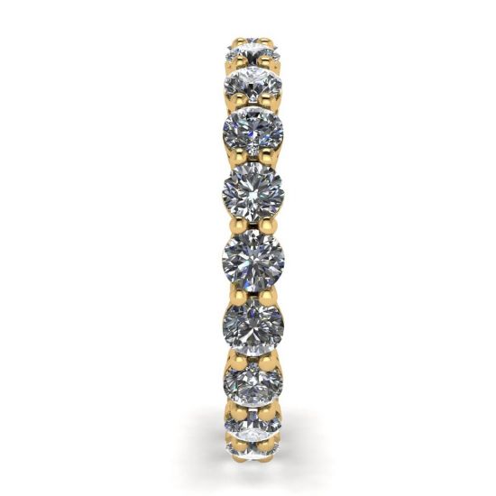 Classico anello Eternity con diamanti da 3 mm in oro giallo,  Ingrandisci immagine 3