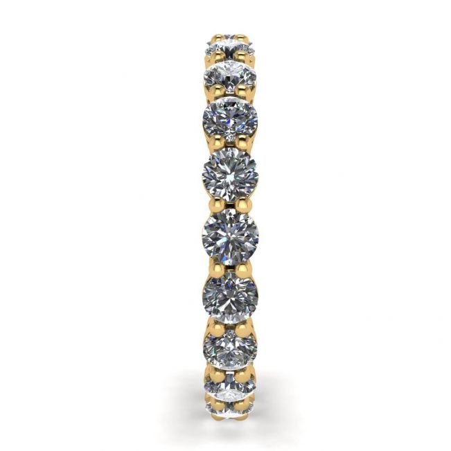 Classico anello Eternity con diamanti da 3 mm in oro giallo - Foto 2