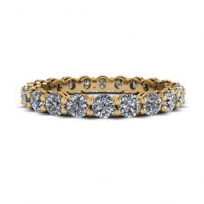 Classico anello Eternity con diamanti da 3 mm in oro giallo