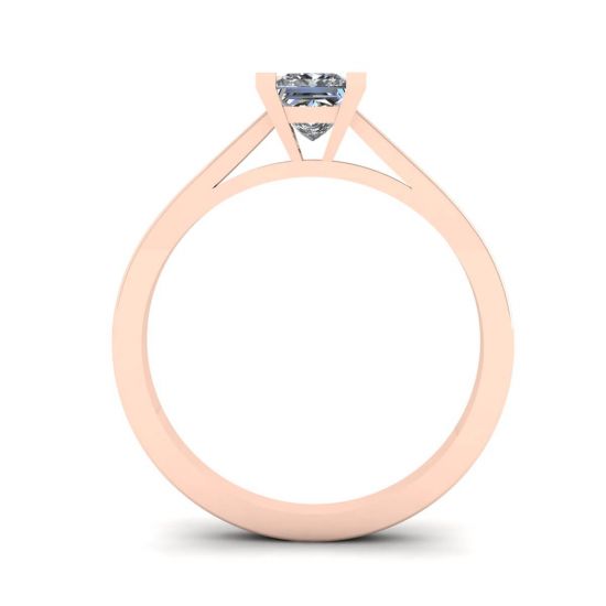 Anello con diamante taglio Princess in oro rosa 18 carati, More Image 0