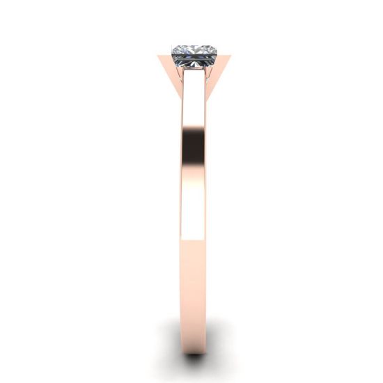 Anello con diamante taglio Princess in oro rosa 18 carati,  Ingrandisci immagine 3
