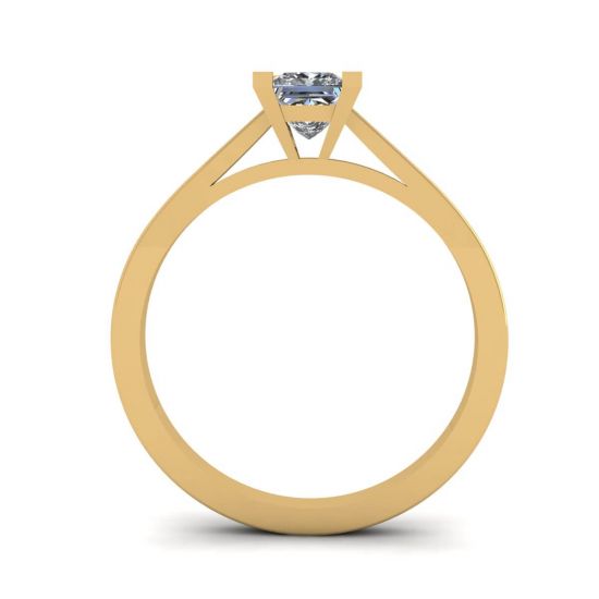 Anello con diamante taglio Princess in oro giallo 18 carati, More Image 0