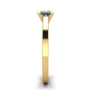 Anello con diamante taglio Princess in oro giallo 18 carati - Foto 2