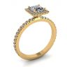 Anello di fidanzamento con diamante Halo galleggiante taglio principessa in oro giallo, Immagine 4