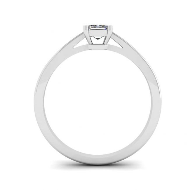 Classico anello solitario con diamante taglio smeraldo - Foto 1