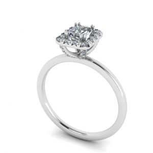 Anello di fidanzamento Halo Halo con diamante ovale - Foto 1