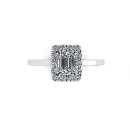Anello di fidanzamento Halo Halo con diamante ovale