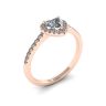 Anello di fidanzamento Halo con diamanti a cuore in oro rosa, Immagine 4