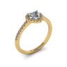 Anello di fidanzamento Halo con diamanti a cuore in oro giallo, Immagine 4