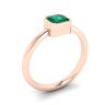Elegante anello quadrato con smeraldi in oro rosa 18 carati, Immagine 4