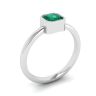 Elegante anello quadrato con smeraldi in oro bianco 18 carati, Immagine 4