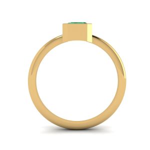 Elegante anello quadrato con smeraldi in oro giallo 18 carati - Foto 1