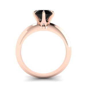Anello di fidanzamento in oro rosa 1 carato con diamante nero 2980R - Foto 1