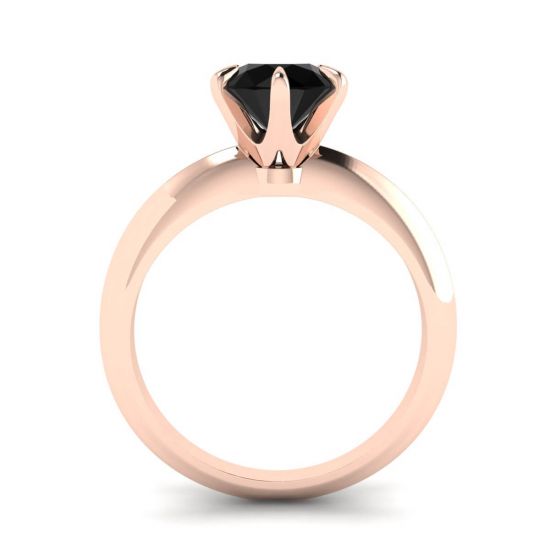 Anello di fidanzamento in oro rosa 1 carato con diamante nero 2980R,  Ingrandisci immagine 2