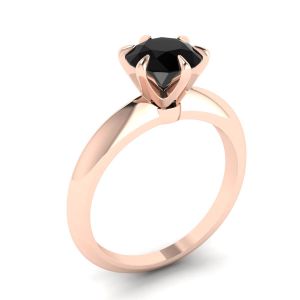 Anello di fidanzamento in oro rosa 1 carato con diamante nero 2980R - Foto 3