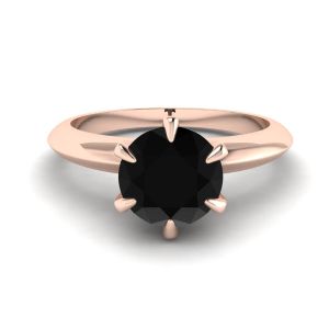 Anello di fidanzamento in oro rosa 1 carato con diamante nero 2980R