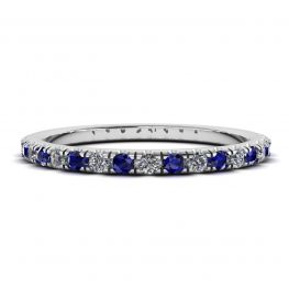 Anello Eternity con pavé di zaffiri e diamanti Riviera