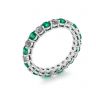 Classico anello Eternity con smeraldi e diamanti da 3 mm, Immagine 4