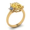 Anello Ovale in Oro Giallo con Diamanti Gialli e Diamanti Bianchi a Mezzaluna Laterale in Oro Giallo, Immagine 4