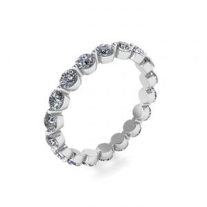Anello Eternity con diamanti da 3 mm a griffe condivise - Foto 3