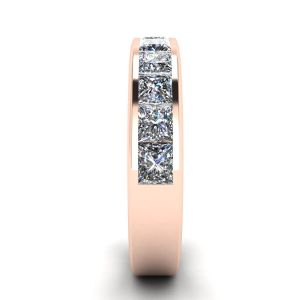 Anello Eternity con diamanti taglio Princess in oro rosa - Foto 2