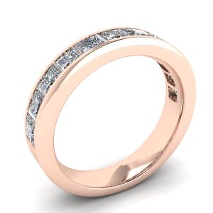 Anello Eternity con diamanti taglio Princess in oro rosa - Foto 3