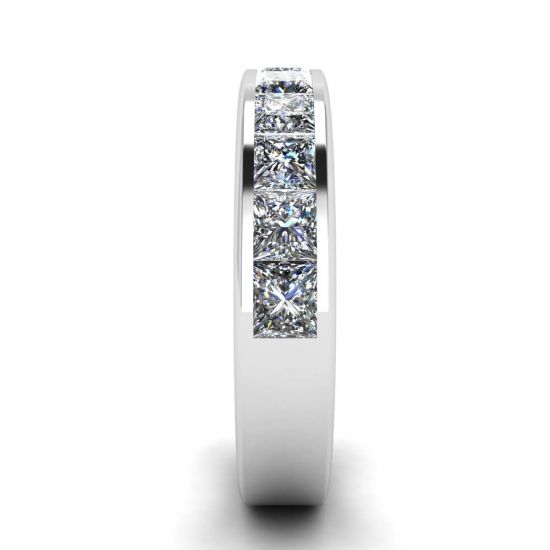 Anello Eternity con diamanti taglio Princess in oro bianco,  Ingrandisci immagine 3