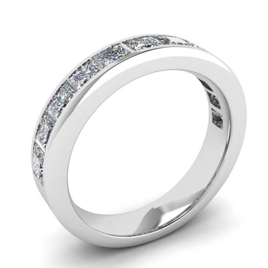 Anello Eternity con diamanti taglio Princess in oro bianco,  Ingrandisci immagine 4