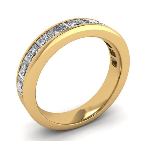 Anello Eternity con diamanti taglio Princess in oro giallo,  Ingrandisci immagine 4