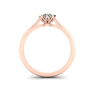 Anello di fidanzamento con diamante di loto in oro rosa - Foto 1