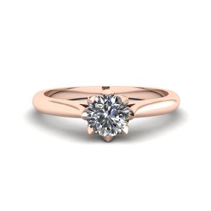 Anello di fidanzamento con diamante di loto in oro rosa