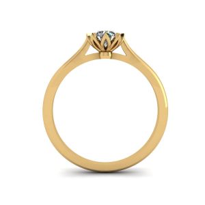 Anello di fidanzamento con diamante di loto in oro giallo - Foto 1