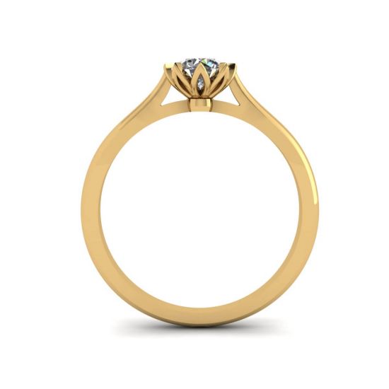 Anello di fidanzamento con diamante di loto in oro giallo, More Image 0